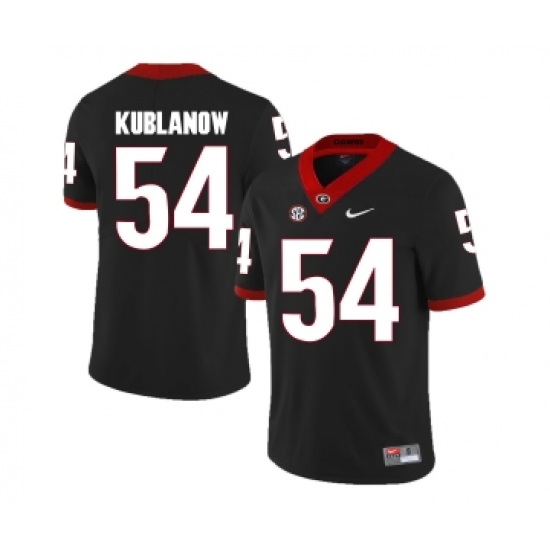 Georgia Bulldogs 54 Brandon Kublanow Black College Football Jersey - Ujersey