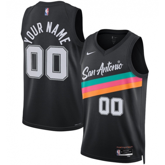 Men's San Antonio Spurs ActiVE Player Custom Black 2025-26 City Edition Swingman Stitched Basketball Jersey - Ujersey