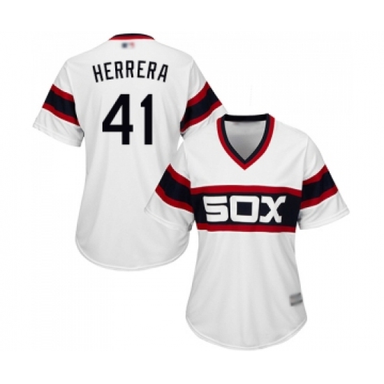 Women's Chicago White Sox #41 Kelvin Herrera Replica White 2013 Alternate Home Cool Base Baseball Jersey - Ujersey