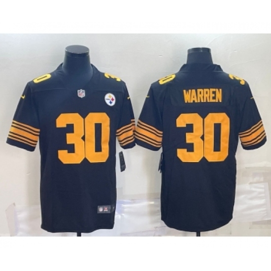 Men's Nike Pittsburgh Steelers #30 Jaylen Warren Black Color Rush Stitched Jersey - Ujersey