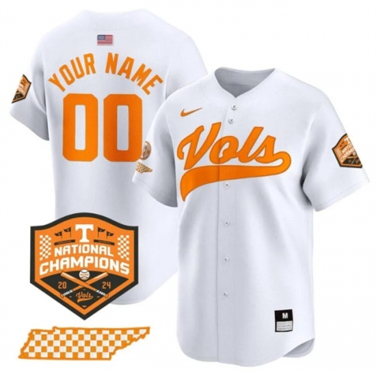 Men's Tennessee Volunteers Active Player Custom White 2024 Champions Vapor Limited Stitched Jersey - Ujersey
