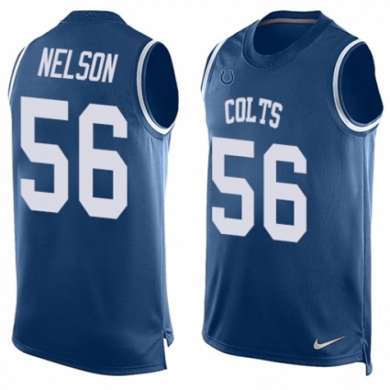 Men's Nike Indianapolis Colts #56 Quenton Nelson Limited Royal Blue Player Name & Number Tank Top NFL Jersey - Ujersey