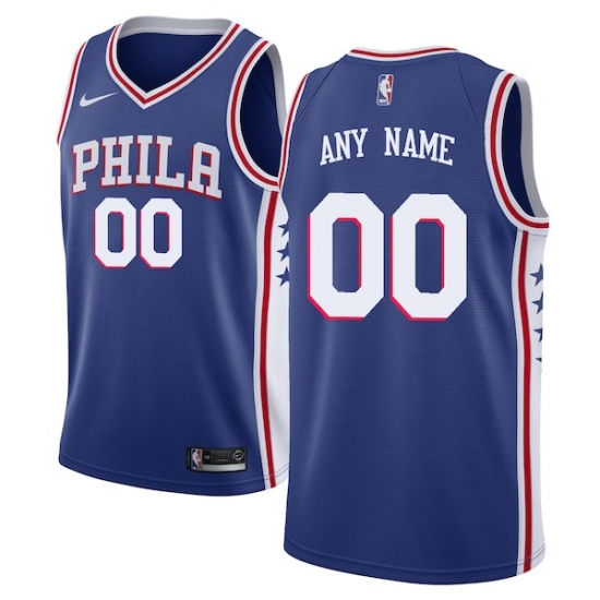 Men's Philadelphia 76ers Nike Blue Swingman Custom Jersey - Icon Edition - Ujersey