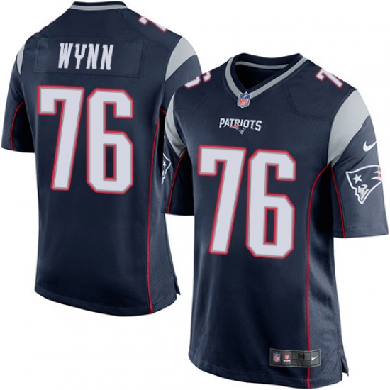 Men's Nike New England Patriots #76 Isaiah Wynn Game Navy Blue Team Color NFL Jersey - Ujersey