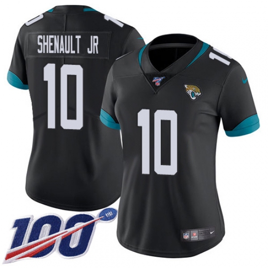 Women's Jacksonville Jaguars #10 Laviska Shenault Jr. Black Team Color Stitched 100th Season Vapor Untouchable Limited Jersey - Ujersey