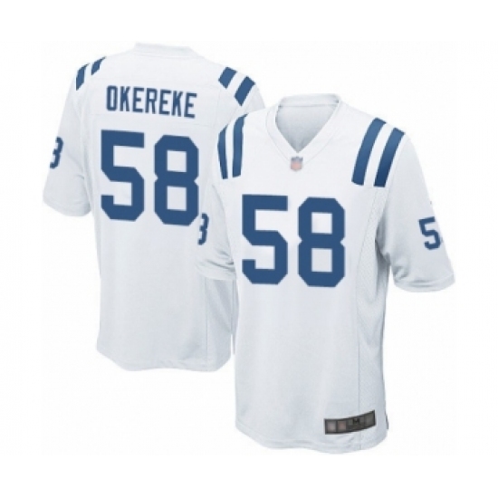 Men's Indianapolis Colts #58 Bobby Okereke Game White Football Jersey - Ujersey