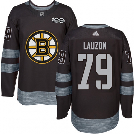 Men's Adidas Boston Bruins #79 Jeremy Lauzon Premier Black 1917-2017 100th Anniversary NHL Jersey - Ujersey