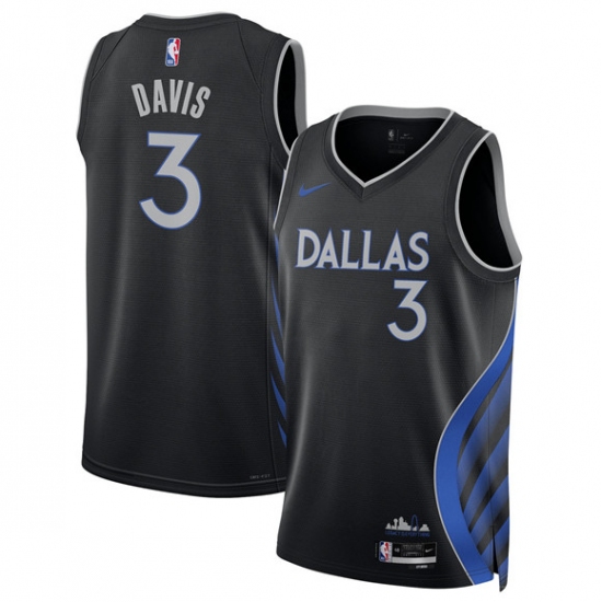 Men's Dallas Mavericks #3 Anthony Davis Black 2025-26 City Edition Stitched Basketball Jersey - Ujersey