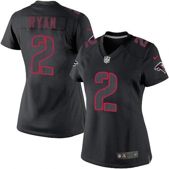 Women's Nike Atlanta Falcons #2 Matt Ryan Limited Black Impact NFL Jersey