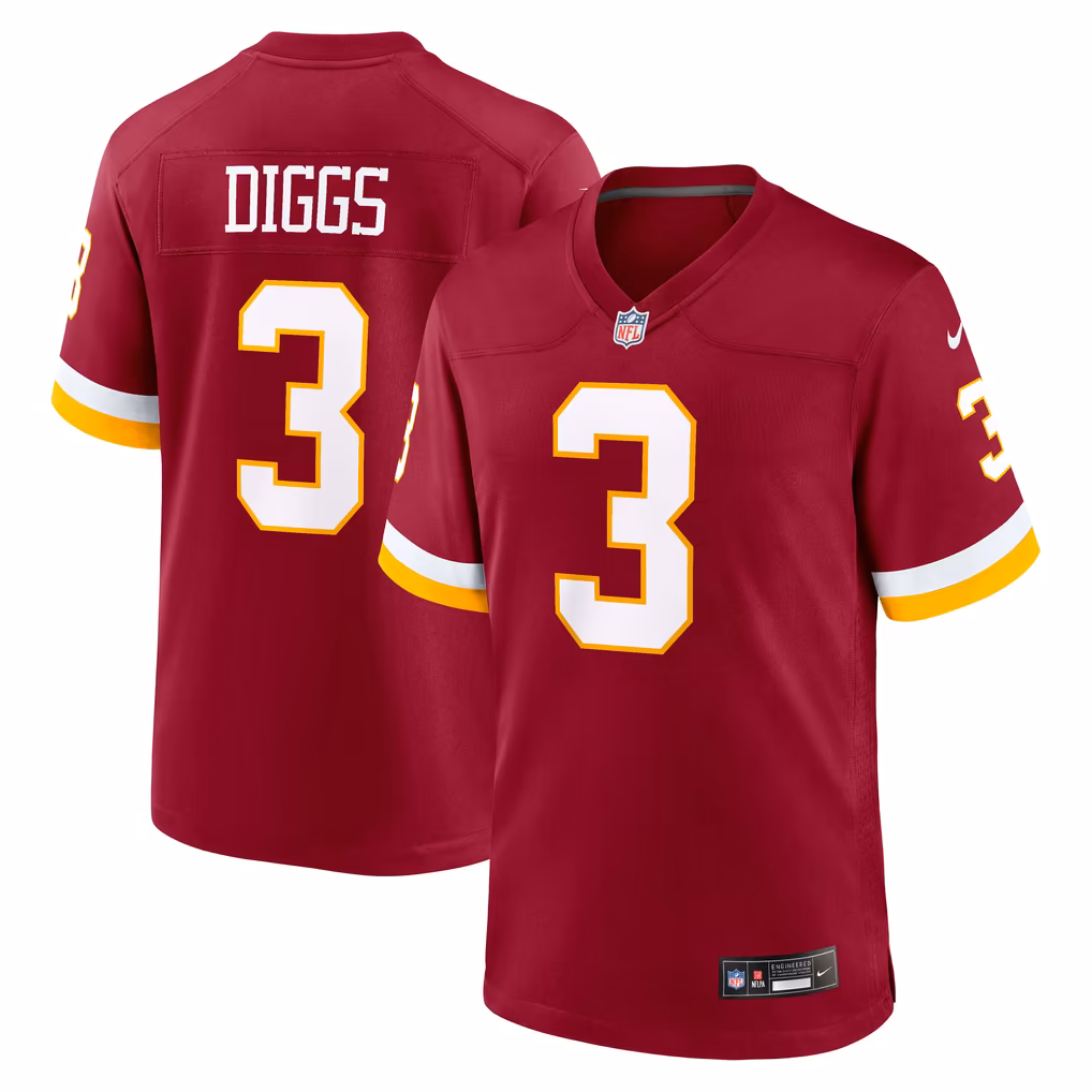 Men's Washington Commanders Stefon Diggs Nike Burgundy Game Jersey - U-jersey