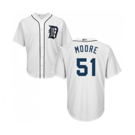 Men's Detroit Tigers #51 Matt Moore Replica White Home Cool Base Baseball Jersey - Ujersey