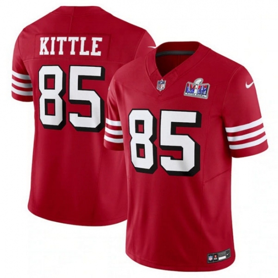 Youth San Francisco 49ers #85 George Kittle New Red 2023 F U S E Vapor Untouchable Limited Stitched Football 2024 Super Bowl LVIII Jersey - Ujersey