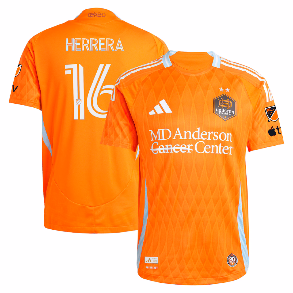 Men's Houston Dynamo FC Héctor Herrera adidas Orange 2025 Season 20 On-Field Authentic Jersey - Ujersey NHL