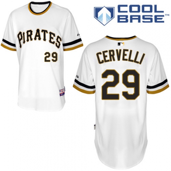 Men's Majestic Pittsburgh Pirates #29 Francisco Cervelli Replica White Alternate 2 Cool Base MLB Jersey - Ujersey