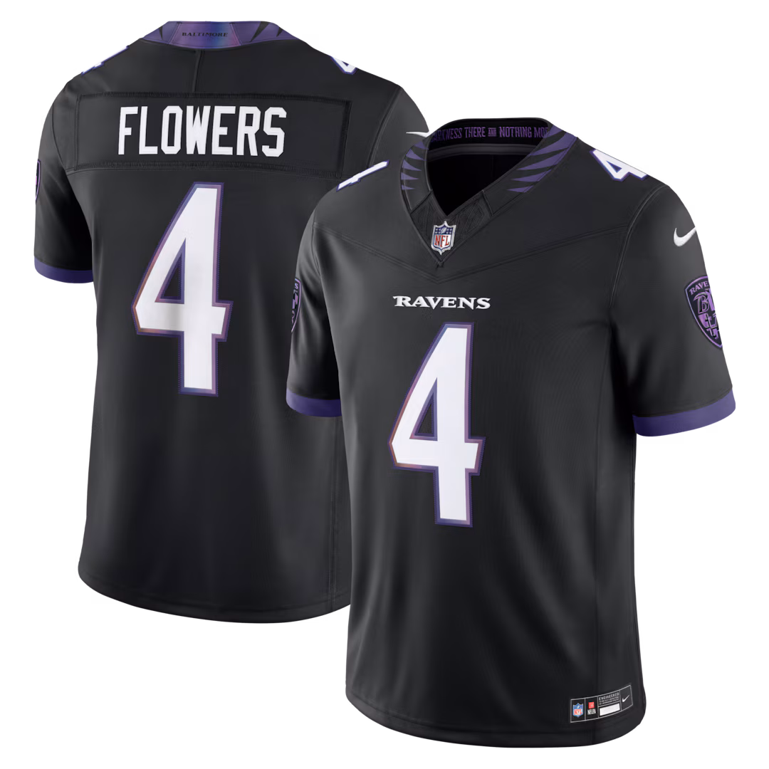 Men's Baltimore Ravens Zay Flowers Nike Black Alternate Alternate Vapor F.U.S.E. Stitched Limited Jersey