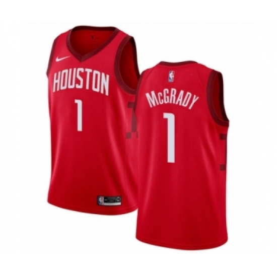 Women's Nike Houston Rockets #1 Tracy McGrady Red Swingman Jersey - Earned Edition - Ujersey