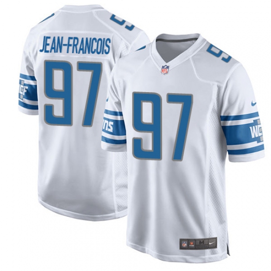 Men's Nike Detroit Lions #97 Ricky Jean Francois Game White NFL Jersey - Ujersey
