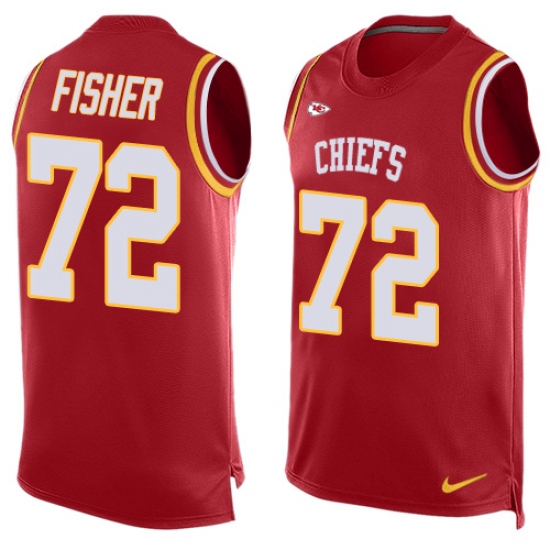 Men's Nike Kansas City Chiefs #72 Eric Fisher Limited Red Player Name & Number Tank Top NFL Jersey - Ujersey