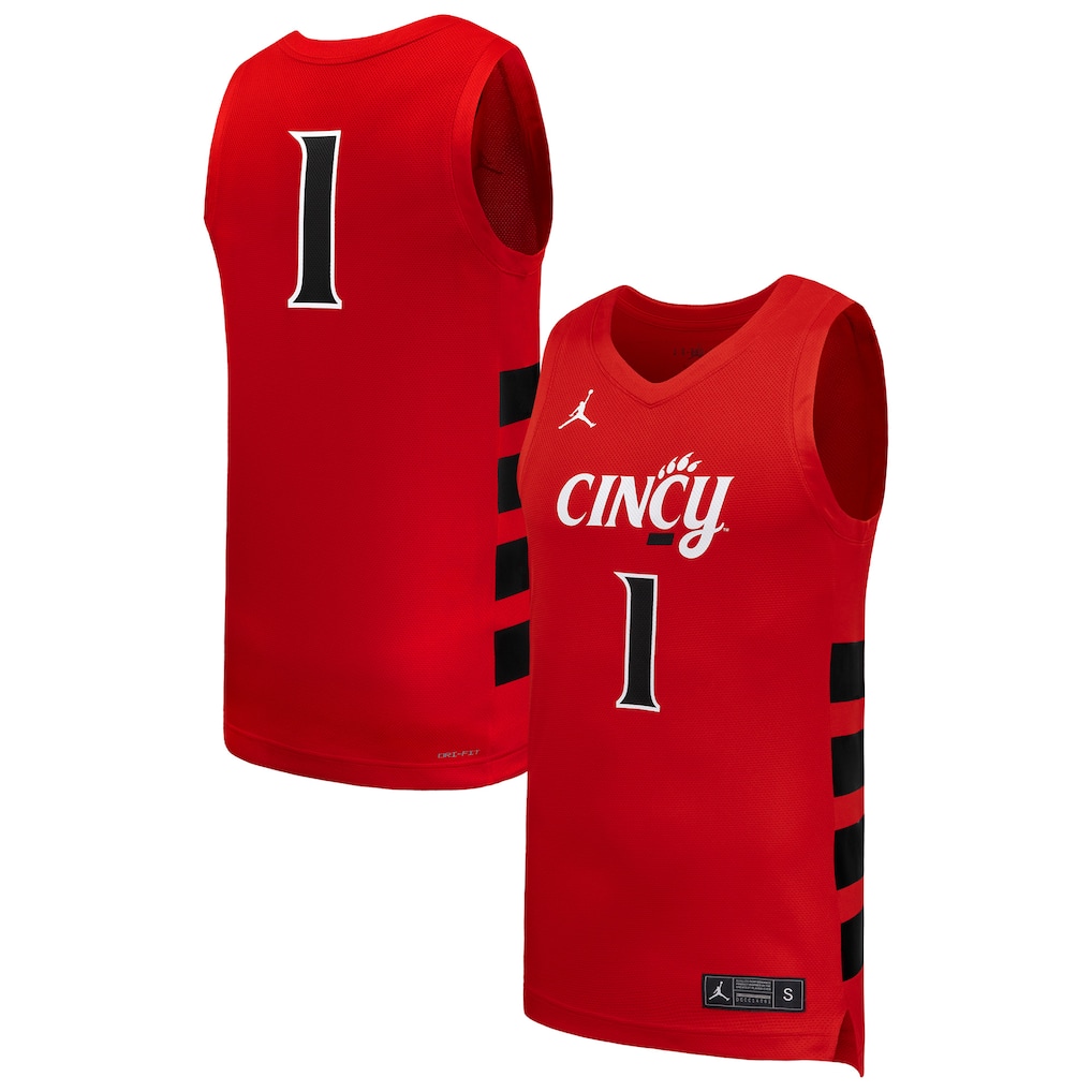 Men's Nike #1 Red Cincinnati Bearcats Replica Basketball Jersey - Ujersey NHL