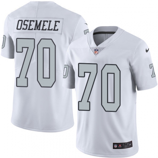 Youth Nike Oakland Raiders #70 Kelechi Osemele Elite White Rush Vapor Untouchable NFL Jersey