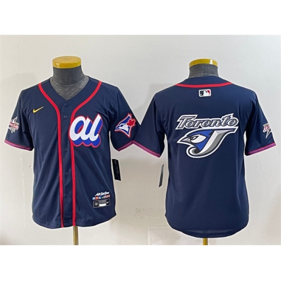 Youth American League Toronto Blue Jays Team Big Logo Navy 2025 All-Star Edition Limited Stitched Baseball Jersey - Ujersey