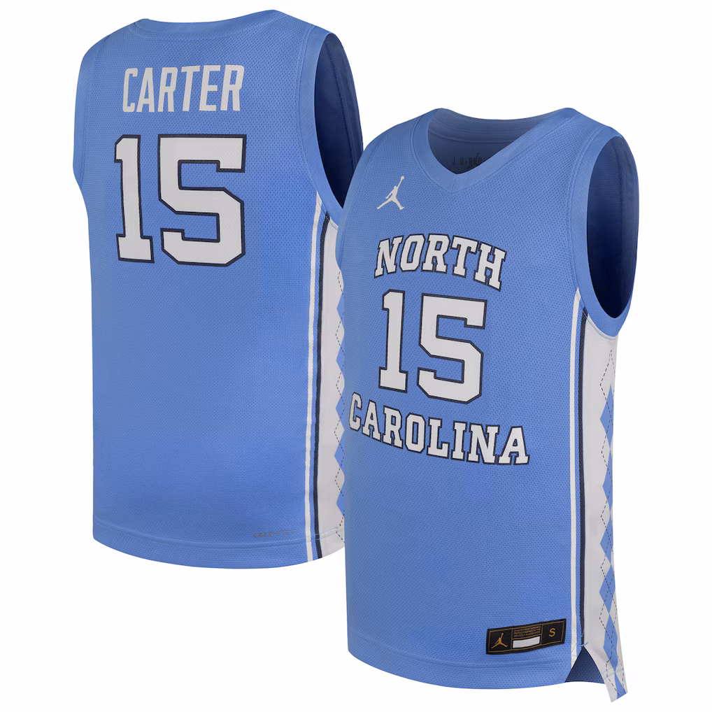 Youth Nike Vince Carter Carolina Blue North Carolina Tar Heels Replica Basketball Jersey - SUjersey01