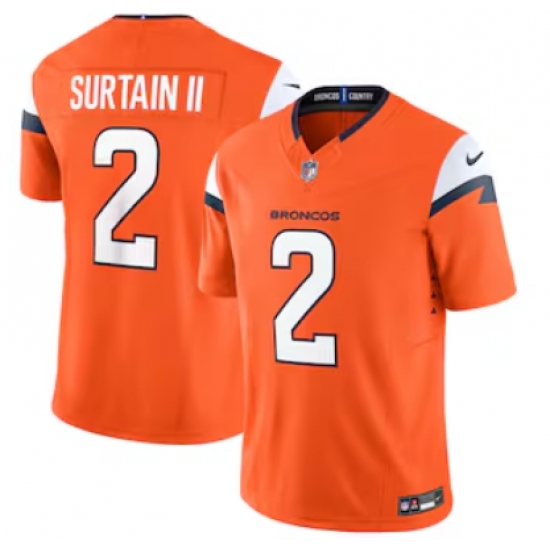 Men's Denver Broncos #2 Patrick Surtain II Nike Orange Vapor F.U.S.E. Limited Jersey - Ujersey