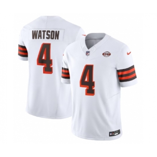 Men's Nike Cleveland Browns #4 Deshaun Watson White 2023 F.U.S.E. 1946 Collection Vapor Untouchable Limited Football Stitched Jersey - Ujersey