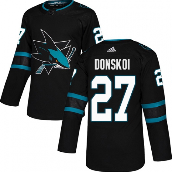 Youth Adidas San Jose Sharks #27 Joonas Donskoi Premier Black Alternate NHL Jersey - Ujersey