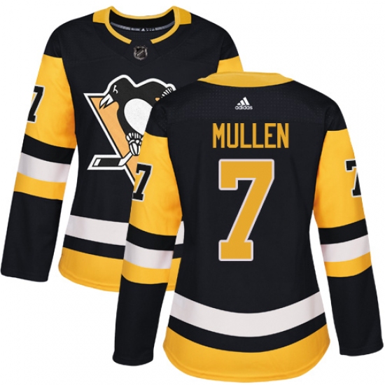 Women's Adidas Pittsburgh Penguins #7 Joe Mullen Authentic Black Home NHL Jersey - Ujersey