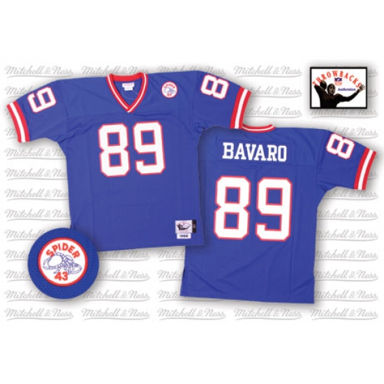 Mitchell and Ness New York Giants #89 Mark Bavaro Blue Authentic Throwback NFL Jersey - Ujersey