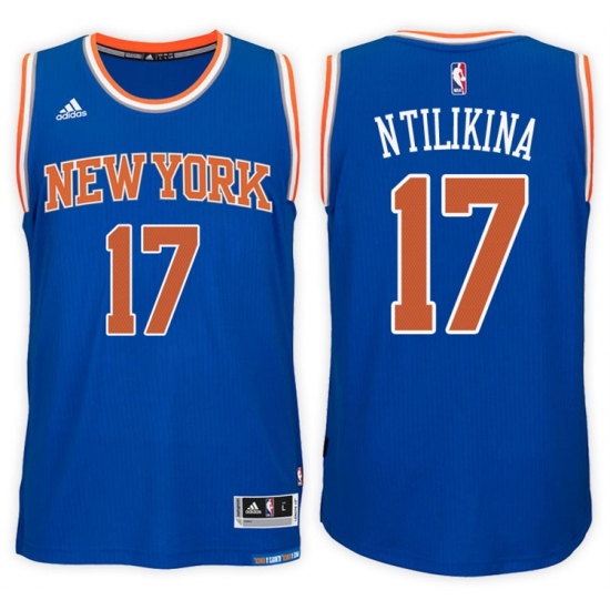 New York Knicks #17 Frank Ntilikina Road Blue New Swingman Stitched NBA Jersey - Ujersey