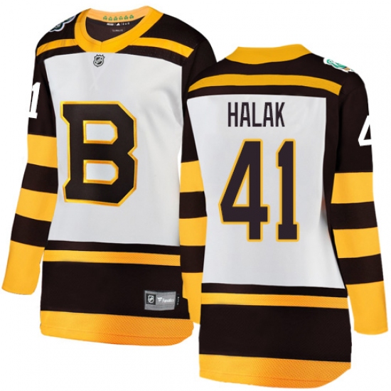 Women's Boston Bruins #41 Jaroslav Halak White 2019 Winter Classic Fanatics Branded Breakaway NHL Jersey - Ujersey