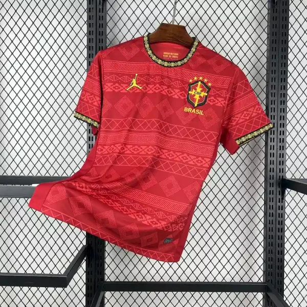 Brazil Soccer Jersey Red Special Edition Custom Shirt 2025 - ujerseystore