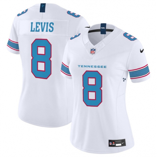 Women's Tennessee Titans #8 Will Levis White 2026 F.U.S.E. Vapor Limited Stitched Football Jersey(Run Small) - Ujersey