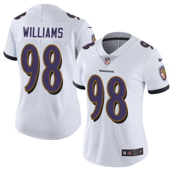 Women's Nike Baltimore Ravens #98 Brandon Williams White Vapor Untouchable Limited Player NFL Jersey - Ujersey