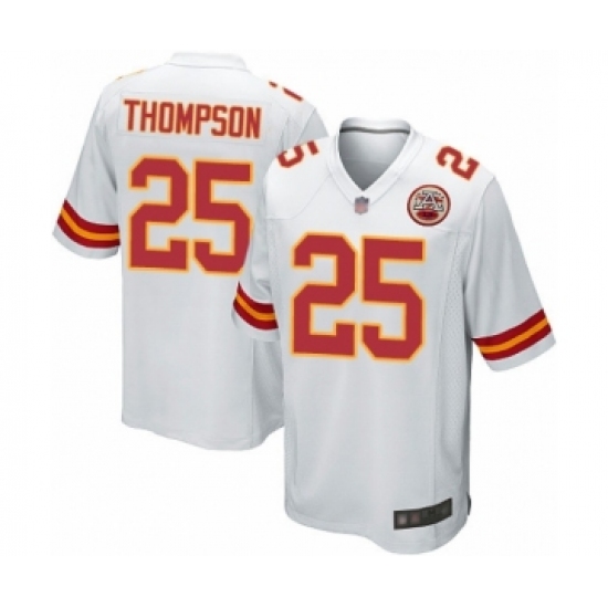 Men's Kansas City Chiefs #25 Darwin Thompson Game White Football Jersey - Ujersey