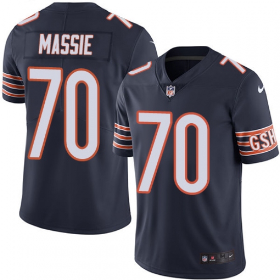 Men's Nike Chicago Bears #70 Bobby Massie Navy Blue Team Color Vapor Untouchable Limited Player NFL Jersey - Ujersey