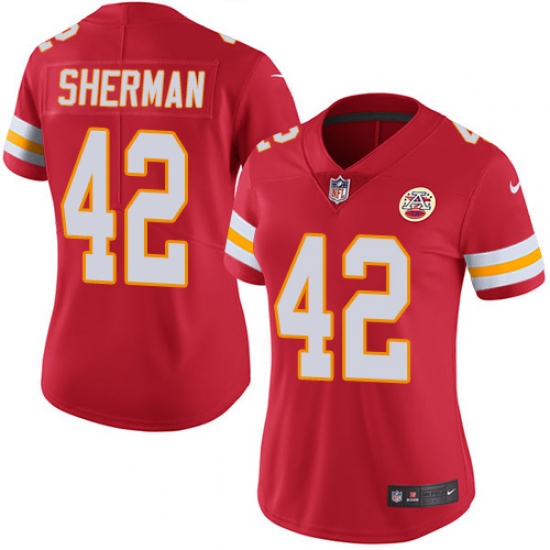 Women's Nike Kansas City Chiefs #42 Anthony Sherman Red Team Color Vapor Untouchable Limited Player NFL Jersey - Ujersey
