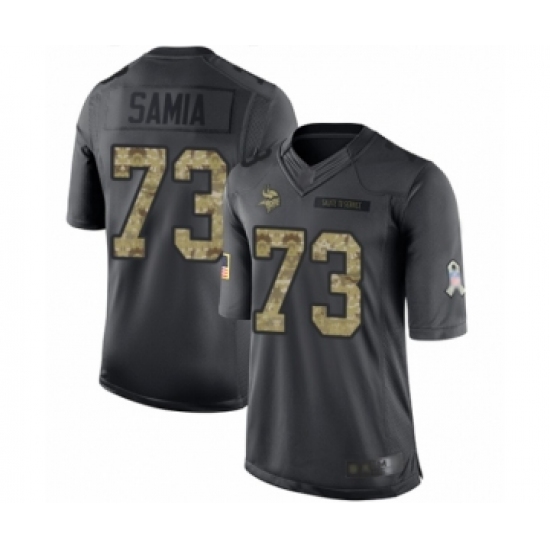 Youth Minnesota Vikings #73 Dru Samia Limited Black 2016 Salute to Service Football Jersey - Ujersey