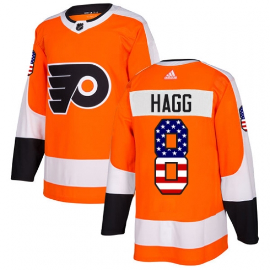 Men's Adidas Philadelphia Flyers #8 Robert Hagg Authentic Orange USA Flag Fashion NHL Jersey - Ujersey