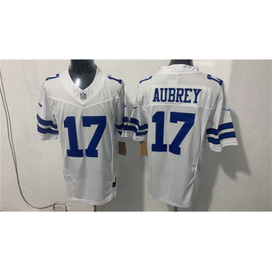 Men's Dallas Cowboys #17 Brandon Aubrey White 2026 F.U.S.E Vapor Untouchable Limited Stitched Football Jersey - Ujersey