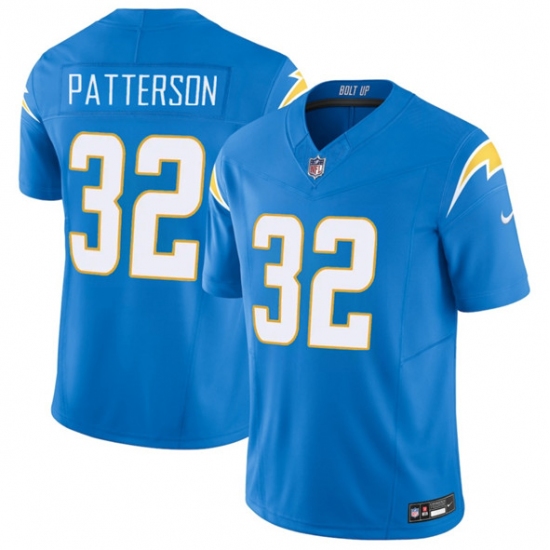 Men's Los Angeles Chargers #32 Jaret Patterson Blue 2025 F.U.S.E. Vapor Limited Football Stitched Jersey - Ujersey