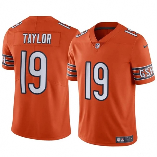 Men's Chicago Bears #19 Tory Taylor Orange Vapor Football Stitched Jersey - Ujersey