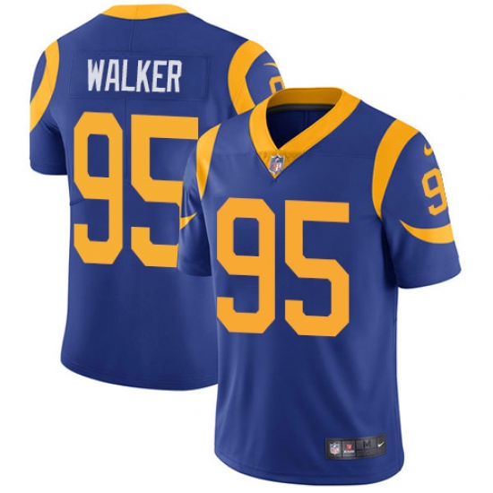 Youth Nike Los Angeles Rams #95 Tyrunn Walker Royal Blue Alternate Vapor Untouchable Limited Player NFL Jersey - Ujersey