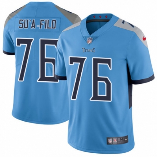 Men's Nike Tennessee Titans #76 Xavier Su'a-Filo Light Blue Alternate Vapor Untouchable Limited Player NFL Jersey - Ujersey