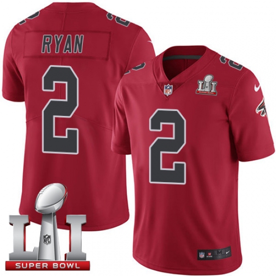 Youth Nike Atlanta Falcons #2 Matt Ryan Limited Red Rush Super Bowl LI 51 NFL Jersey - Ujersey