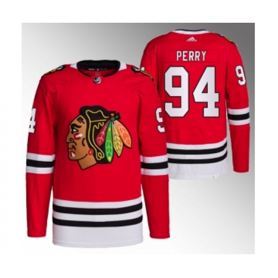 Men's Chicago Blackhawks #94 Corey Perry Red Stitched Hockey Jersey - Ujersey