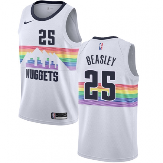 Youth Nike Denver Nuggets #25 Malik Beasley Swingman White NBA Jersey - City Edition - Ujersey