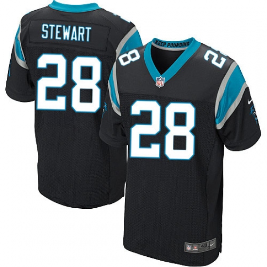 Men's Nike Carolina Panthers #28 Jonathan Stewart Elite Black Team Color NFL Jersey - Ujersey